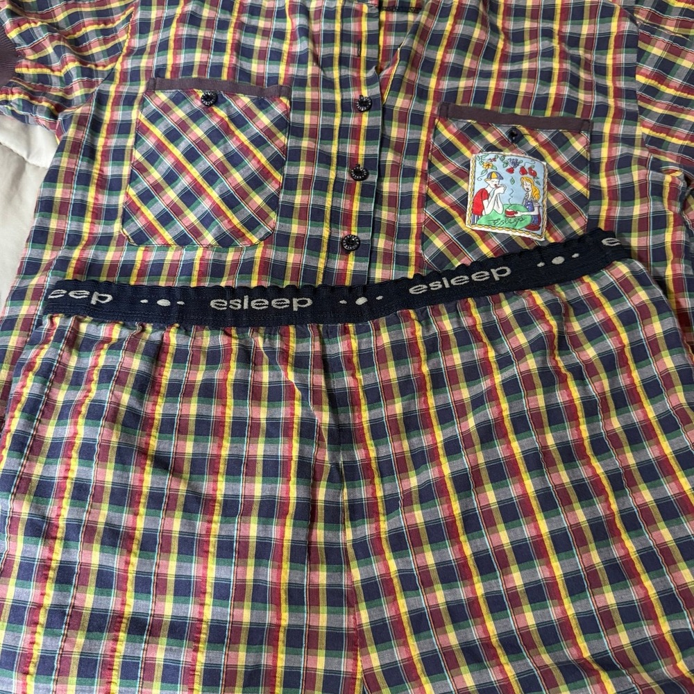 Vintage Esleep plaid sleep pajama set shorts - Picture 4 of 11